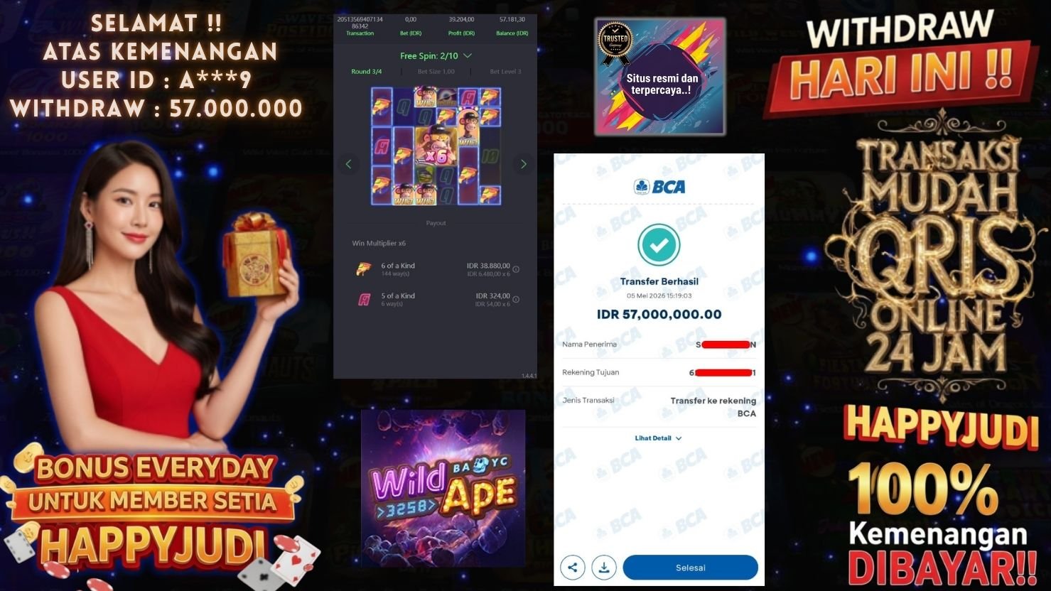 HAPPYJUDI JACKPOT SLOT WILD APE